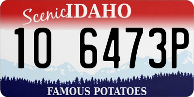 ID license plate 1O6473P