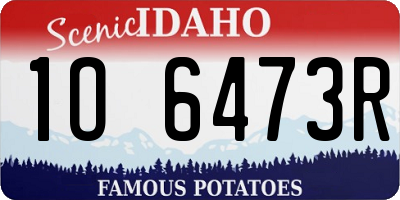 ID license plate 1O6473R