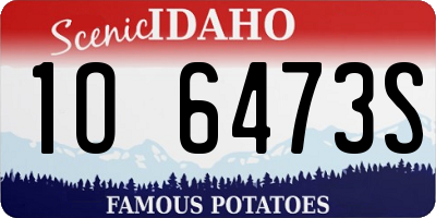 ID license plate 1O6473S