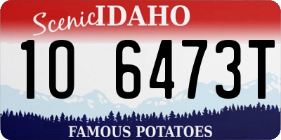 ID license plate 1O6473T
