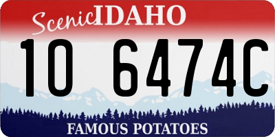 ID license plate 1O6474C