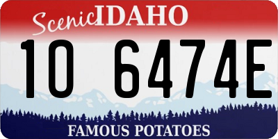 ID license plate 1O6474E