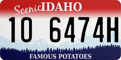 ID license plate 1O6474H