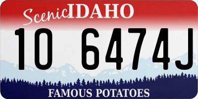 ID license plate 1O6474J