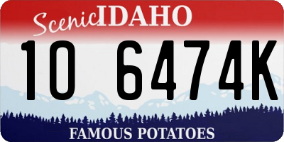 ID license plate 1O6474K