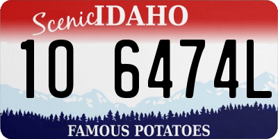 ID license plate 1O6474L