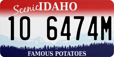 ID license plate 1O6474M
