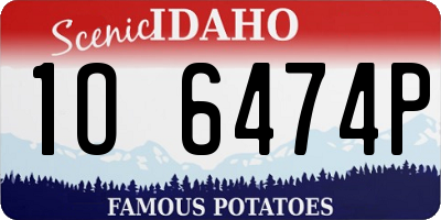 ID license plate 1O6474P