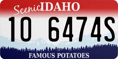ID license plate 1O6474S