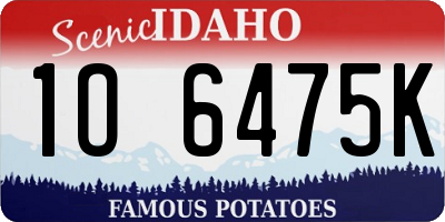 ID license plate 1O6475K