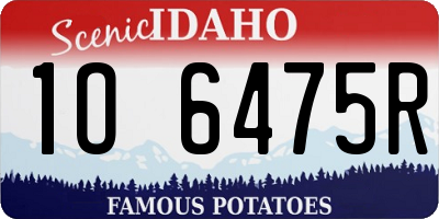 ID license plate 1O6475R