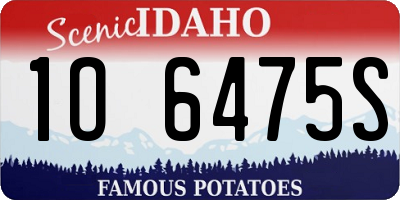 ID license plate 1O6475S