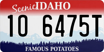 ID license plate 1O6475T