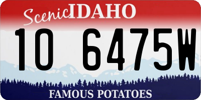 ID license plate 1O6475W