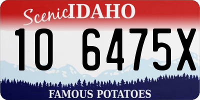 ID license plate 1O6475X