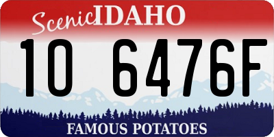 ID license plate 1O6476F