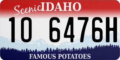 ID license plate 1O6476H