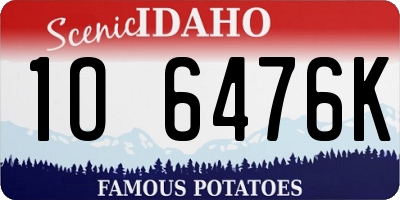 ID license plate 1O6476K