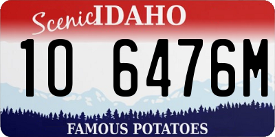 ID license plate 1O6476M