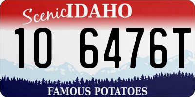 ID license plate 1O6476T