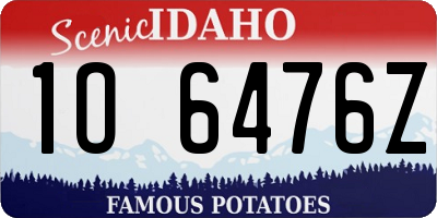ID license plate 1O6476Z