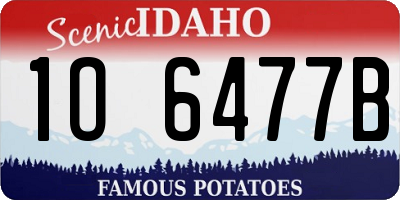ID license plate 1O6477B