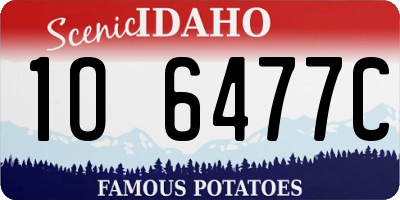 ID license plate 1O6477C