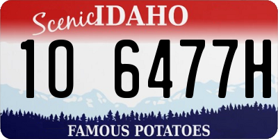ID license plate 1O6477H
