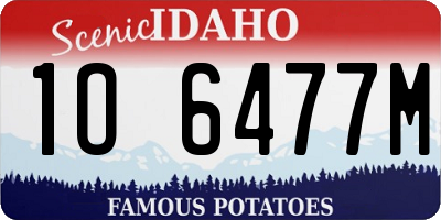 ID license plate 1O6477M