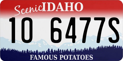 ID license plate 1O6477S