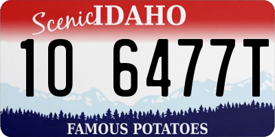 ID license plate 1O6477T