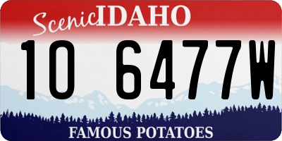 ID license plate 1O6477W