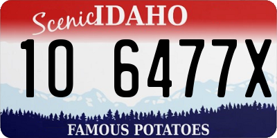 ID license plate 1O6477X
