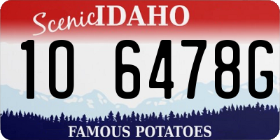 ID license plate 1O6478G