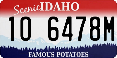 ID license plate 1O6478M