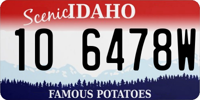 ID license plate 1O6478W