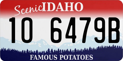 ID license plate 1O6479B
