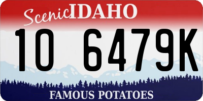 ID license plate 1O6479K