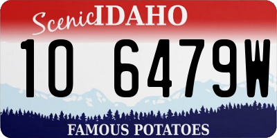 ID license plate 1O6479W