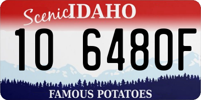 ID license plate 1O6480F