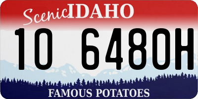 ID license plate 1O6480H