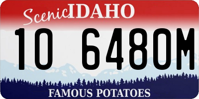 ID license plate 1O6480M