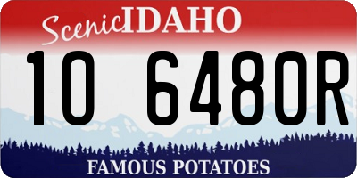ID license plate 1O6480R