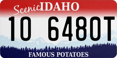 ID license plate 1O6480T