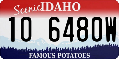 ID license plate 1O6480W