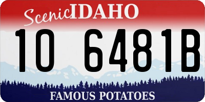 ID license plate 1O6481B