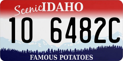 ID license plate 1O6482C