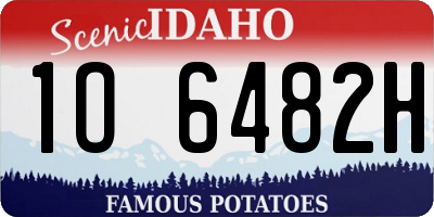 ID license plate 1O6482H
