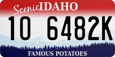 ID license plate 1O6482K
