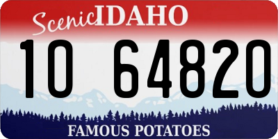 ID license plate 1O6482O